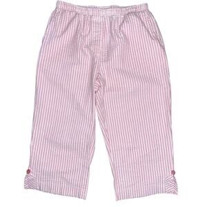Southern Lady Seersucker Pink Striped Capris Pull-on Pant 10P
